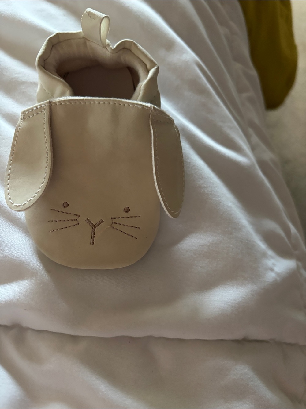 Kids Beige Bunny Moccasin Shoe